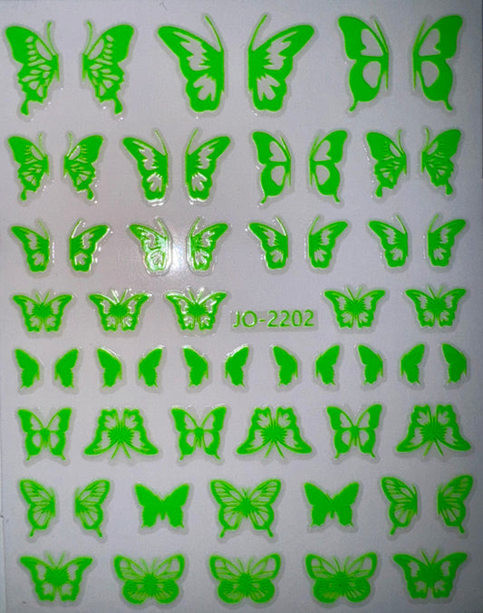 BUTTERFLY STICKER - NEON GREEN