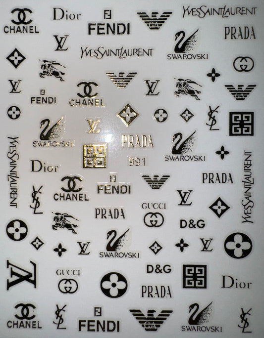 DESIGNER STICKER - CHANEL, FENDI, YSL, PRADA, LV, DIOR, and SWAROVSKI