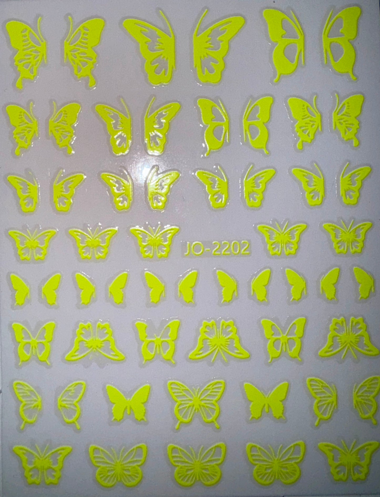 BUTTERFLY STICKER - NEON YELLOW