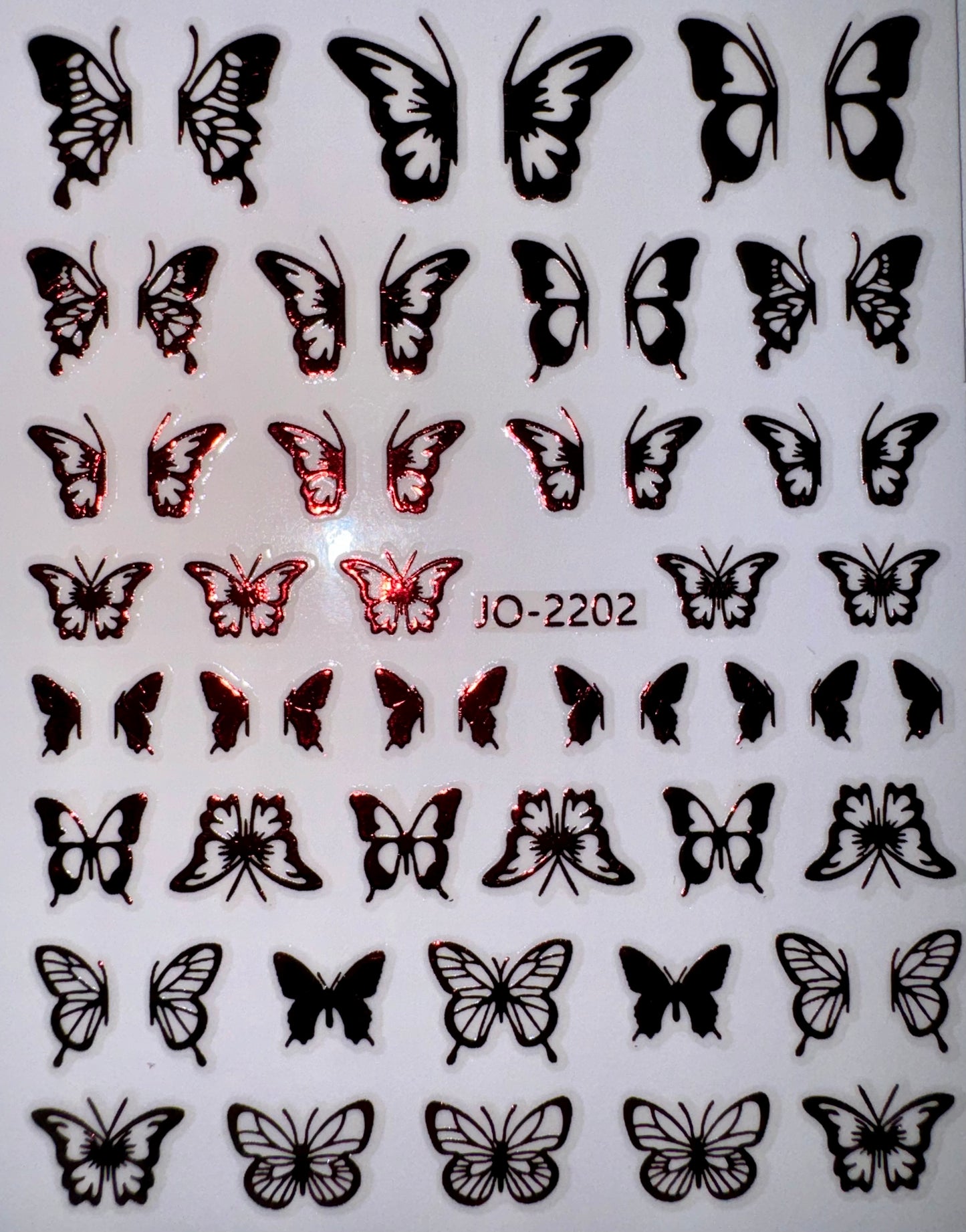 BUTTERFLY STICKER - METALLIC RED