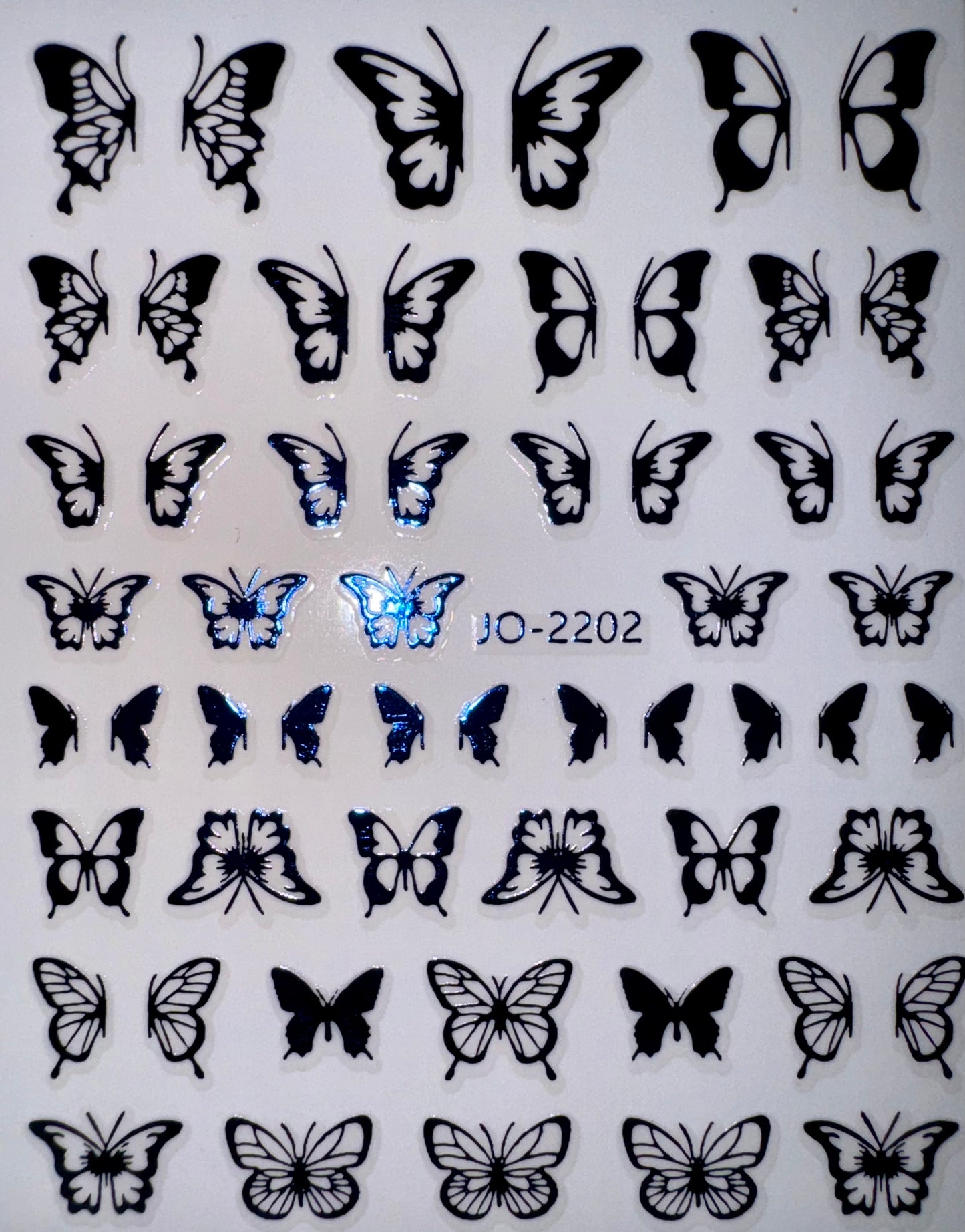 BUTTERFLY STICKER - METALLIC NAVY BLUE