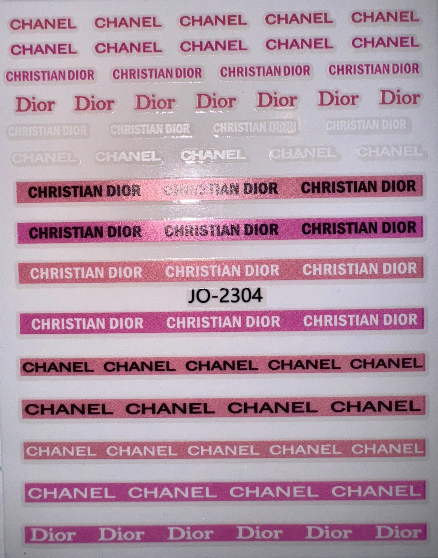 DESIGNER STICKER - CHANEL, CHRISTIAN DIOR,  & DIOR