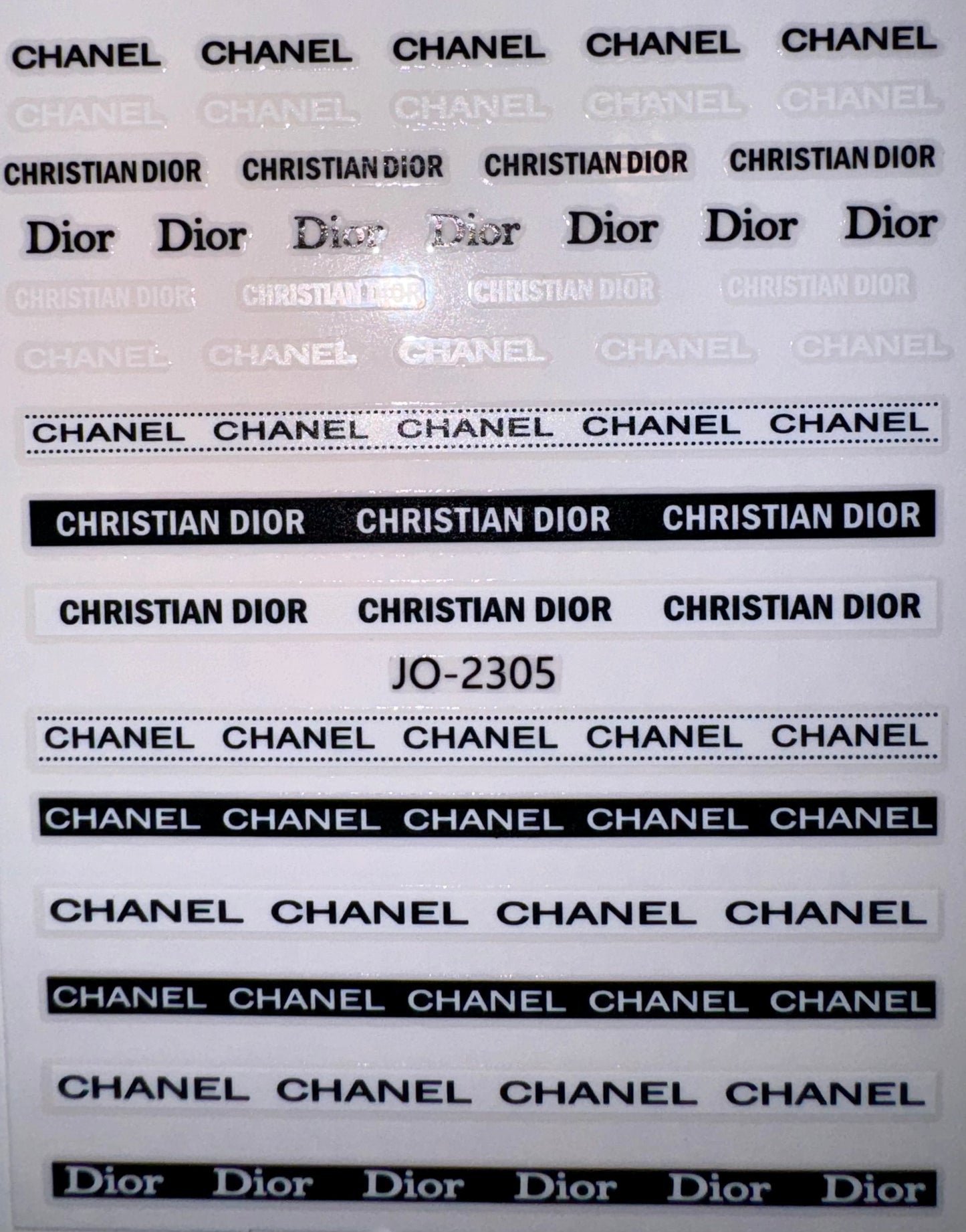 DESIGNER STICKER - CHANEL, DIOR, and CHRISTIAN DIOR